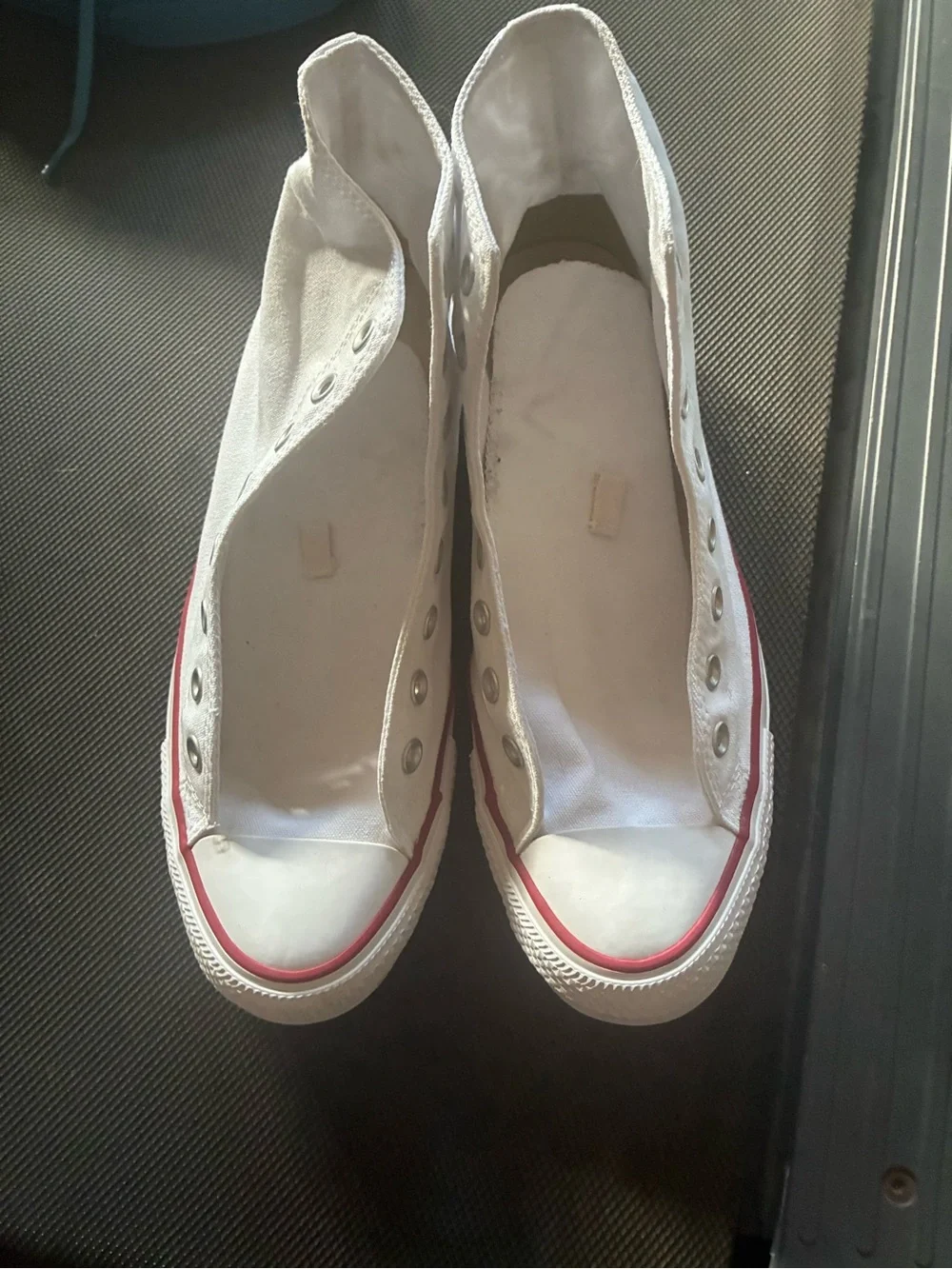 Converse High Top Sneakers - White with Red Trim